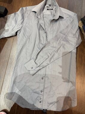 H&M Men's Gray Button-Up Dress Shirt